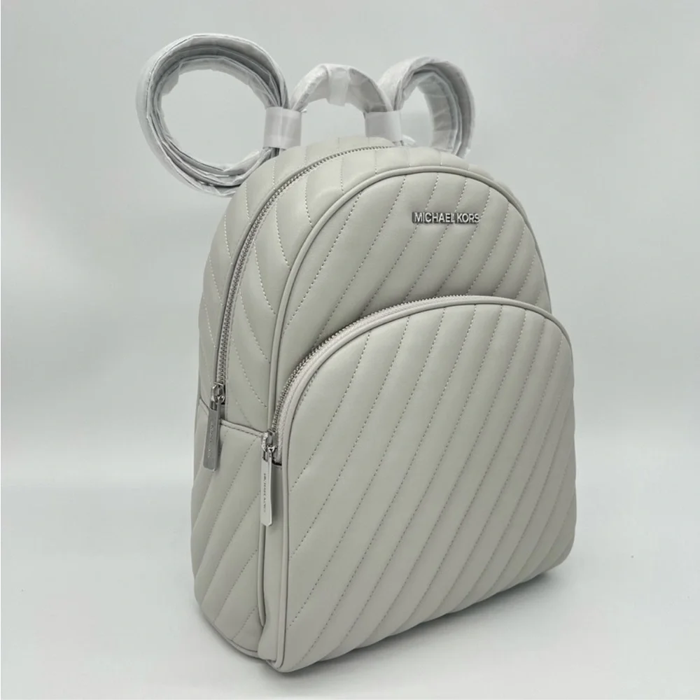 Michael Kors Abbey Medium Backpack Aluminum